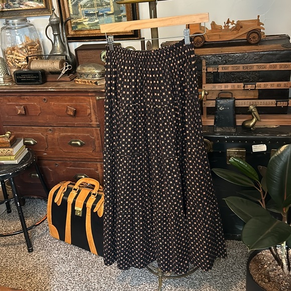 Banjo Dresses & Skirts - VINTAGE Texas Banjo Western Tiered Maxi Prairie Skirt S/M
